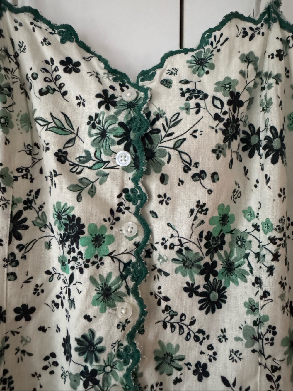 NWT Anthropologie Linen Cotton Drop Waist Midi Floral Adjustable Strap Dress - Picture 5 of 12
